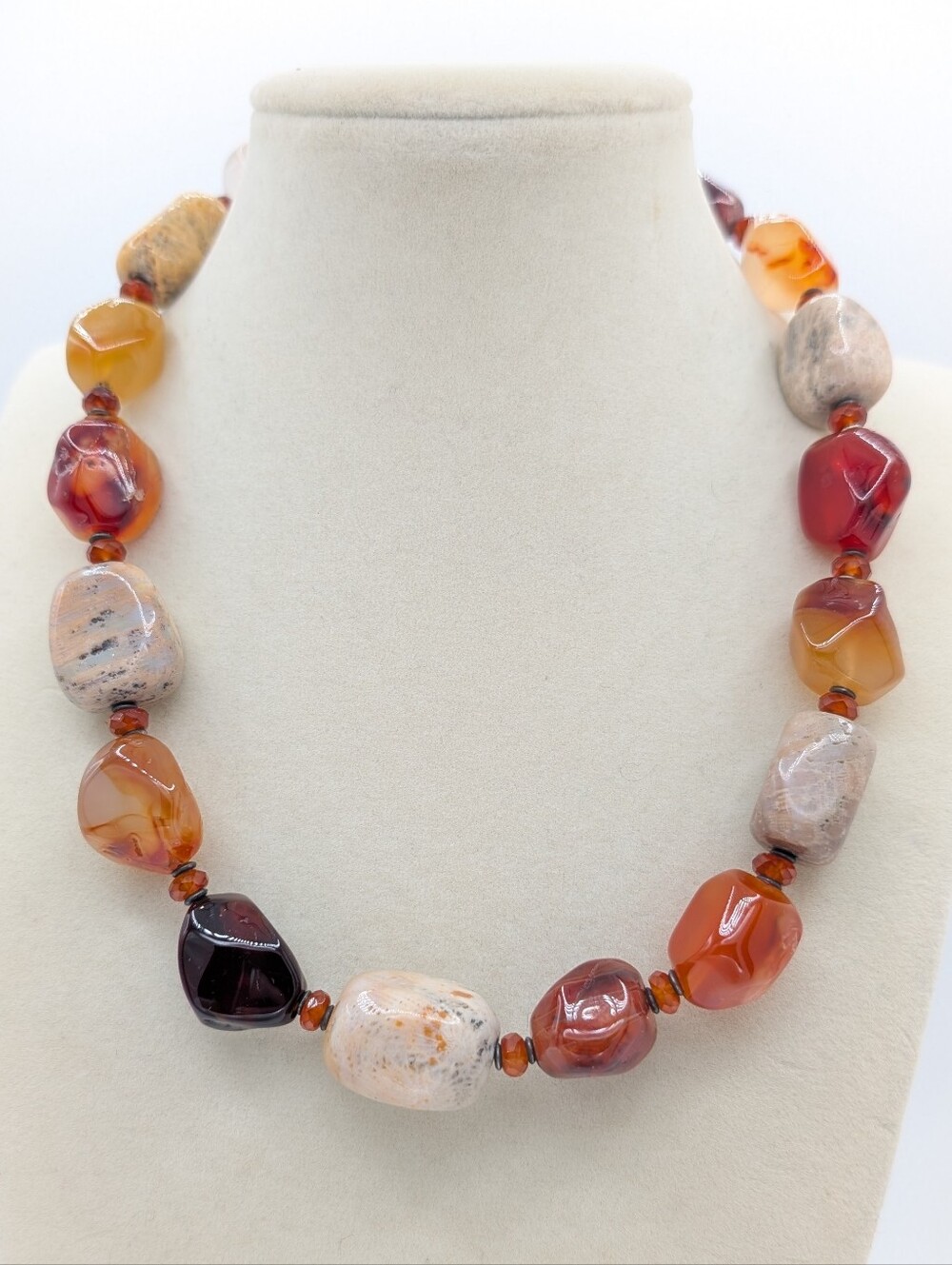 Fossilized Coral and Agate Chunky Necklace